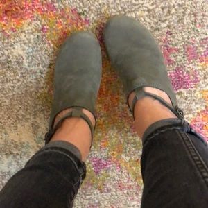 No. 6 Elephant Grey Clogs with Ankle Strap